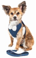Pet Life HA26BLXS Luxe Pom Draper 2-in-1 Mesh Reversed Adjustable Dog Harness-Leash with Pom-