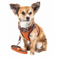 Pet Life HA27TNSM Luxe Pawsh 2-in-1 Mesh Reversed Adjustable Dog Harness-Leash with Fashion B