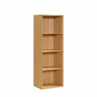 Hodedah Import 12 x 16 x 47 Inch 4 Shelf Bookcase Organizer, Beech Wood Finish