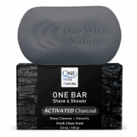 One With Nature One Activated Charcoal Fresh Clean Scent Shave & Shower Grooming Bar