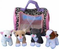 KOVOT Plush Pet Kitty Cat Carrier with 4 Meowing Kittens