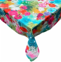 KOVOT Floral Tablecloth 60 x 84 Rectangle Oblong Table Cover - Blue Pink Yellow & Red
