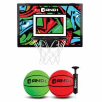 AND1 18" Over-the-Door Printed Mini Basketball Hoop Perspective: Main