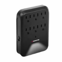Monster 6AC Outlet Wall Tap with Night Light - Black