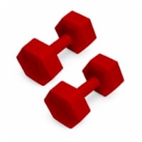 RBX Vinyl Covered Hex Style 10 Pound Dumbbells - Red Perspective: Main