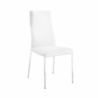 Casabianca Modern Firenze Faux Leather Dining Chair in White