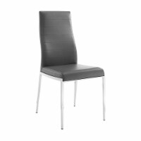 Casabianca Furniture Modern Firenze Faux Leather Dining Chair in Gray