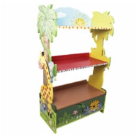 Fantasy Fields Sunny Safari Kids Wooden Bookshelf with Storage Drawers, Multicolor W-8268A
