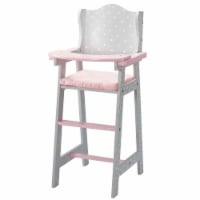 Olivia's Little World Polka Dots Princess Kids Baby Doll High Chair, Gray TD-0098AG