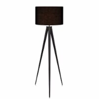 Versanora Romanza 60.23  Postmodern Tripod Floor Lamp with Drum Shade, Matte Black VN-L00006