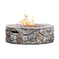 Peaktop Stone Gas Fire Pit with Cover - Teamson