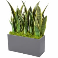 Modern Galvanized Metallic Planter  12" x 16" x 31"