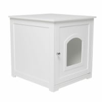 zoovilla Kitty Litter Loo Indoor Hidden Litter Box Furniture Enclosure, White