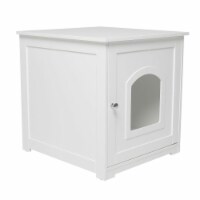 zoovilla Kitty Litter Loo Indoor Hidden Litter Box Furniture Enclosure, White