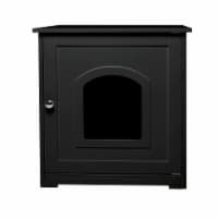 zoovilla Kitty Litter Loo Indoor Hidden Litter Box Furniture Enclosure, Black