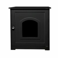 zoovilla Kitty Litter Loo Indoor Hidden Litter Box Furniture Enclosure, Black