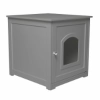 zoovilla Kitty Litter Loo Indoor Hidden Litter Box Enclosure Furniture, Gray