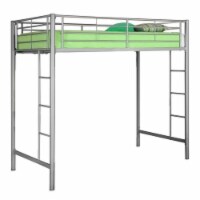 Distinct Metal Twin Loft Bunk Bed in Silver by Walker Edison
