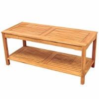 Acacia Wood Patio Coffee Table in Brown - Walker Edison