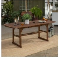 Acacia Wood Patio Dining Table in Dark Brown - Walker Edison