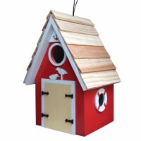 Home Bazaar HB-9514RS Dockside Cabin Birdhouse, Red
