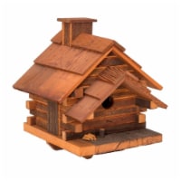 Home Bazaar HBA-1002 Conestoga Log Cabin Birdhouse, Medium - Natural Cedar