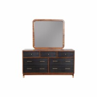 Alpine Furniture Belham Wood Mirror in Dark Walnut (Brown)