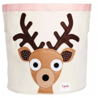 3 Sprouts Canvas Storage Bin Laundry and Toy Basket for Baby and Kids, Deer