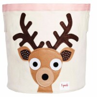 3 Sprouts Canvas Storage Bin Laundry and Toy Basket for Baby and Kids, Deer