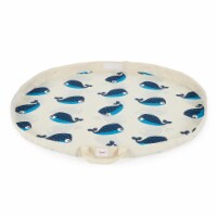 3 Sprouts Convertible Toy Storage Bag and Portable Play Mat, Blue Whale Pattern