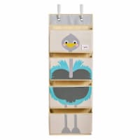 3 Sprouts Children's Nursery Room Wall Hanging Basket Storage Organizer, Ostrich