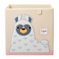 3 Sprouts Children's Foldable Fabric Storage Cube Soft Toy Bin Basket, Llama