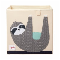 3 Sprouts Children's Foldable Fabric Storage Cube Soft Toy Bin Basket, Sloth