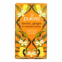 Pukka Herbal Teas Tea - Organic - Lemon Ginger and Manuka Honey - 20 Bags - Case of 6