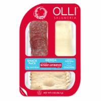 Olli® Salumeria Genoa Mild Salami with Fontina Cheese & La Panzanella Crackers Snack Pack Perspective: Main