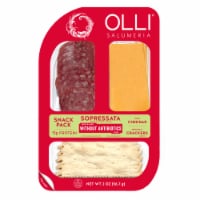 Olli® Salumeria Sopressata Salami with Mild Cheddar & Artisanal Crackers Snack Pack Perspective: Main