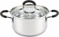 Cook N Home 3 Quart Sauce Pot Casserole Pan Stockpot saucier, 3 QT, Silver