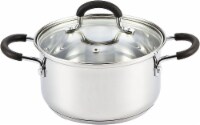 Cook N Home Professional Sauce Pot Stockpot Saucier Casserole Pan with Lid, 5 QT, Silver