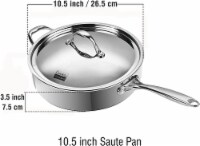 Cooks Standard Multi-Ply Clad 10.5 Inch 4 Quart Stainless Steel Saute Skillet