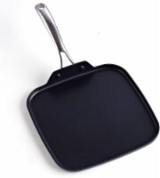 Cooks Standard Hard Anodized Nonstick Square Griddle Pan, 11 x 11-Inch, Black