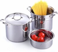 Cooks Standard Classic Stainless Steel 4-Piece 12 Quart Pasta Pot Cooker Steamer Multipots