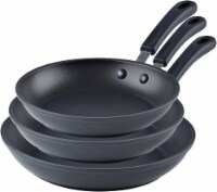 Cook N Home 3 PC 8 /9.5 /12 Professional Hard Anodized Nonstick Frying Pan Sets, Black