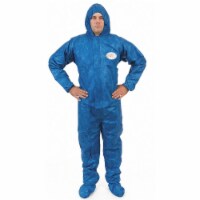 Viroguard Hooded Coverall w/Boots,Blue,2XL,PK25 2404-2XL