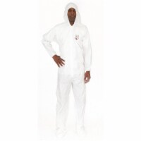 International Enviroguard Hooded Coverall w/ Boots,White,XL,PK25  8019-XL
