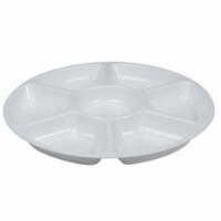 Fineline Settings 3510-WH White Medium 7-Compartment Serving Tray