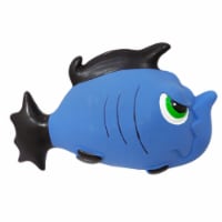 Schoochie Pet 704 Premium Stuffed Latex Angry Blue Fish Toy- 7.5 in.