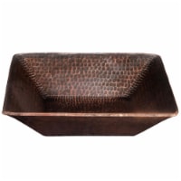 Premier Copper Products PVSQ14DB 14 in. Square Hand Forged Old World Copper Vessel Sink - Oil