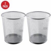 YBM Home 2485vc-2 4.75 gal Steel Mesh Round Open Top Waste Basket Wire Bin Trash Can