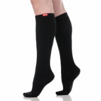 VIM & VIGR Compression Socks: 15-20 mmHg: Solid (Moisture-wick Nylon) - Black M/L
