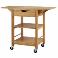 Trinity TBFLNA-1406 24 in. Bamboo Kitchen Cart with Drop Leaf - 36.25 x 43.5 x 20 in.